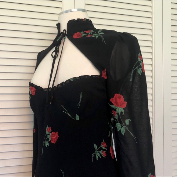 ⚡️SALE NWT Reformation Vivianne Rose Cut Out Dress - Picture 8 of 9